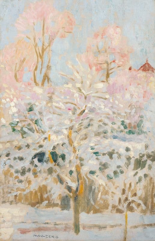 Jardin sous la neige as a canvas print