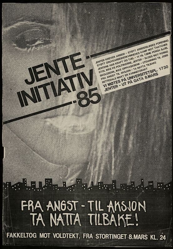 Jente initiativ ’85 – Fra angst til aksjon – ta natta tilbake as a canvas print