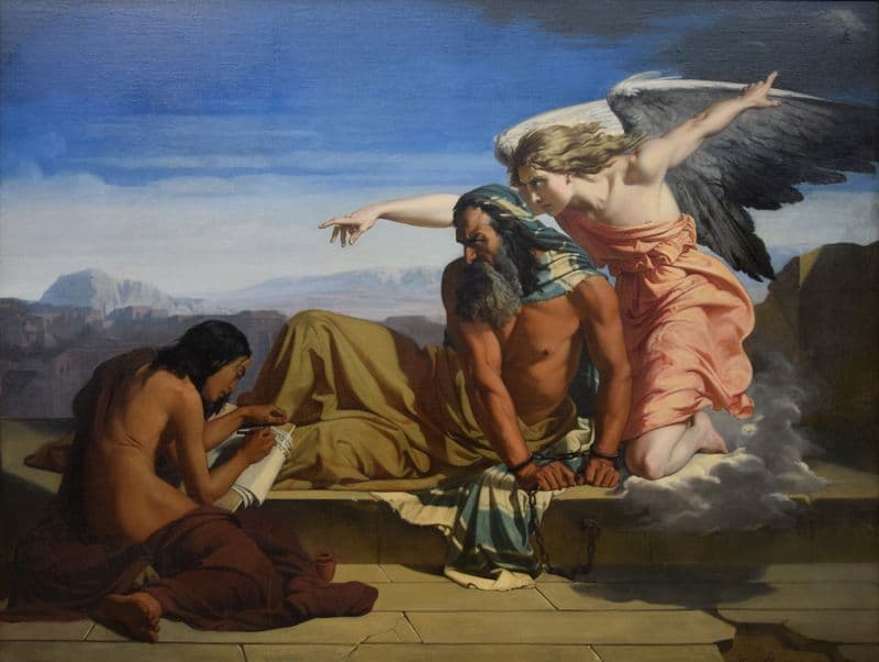 Jeremie prohete dictant ses propheties as a canvas print