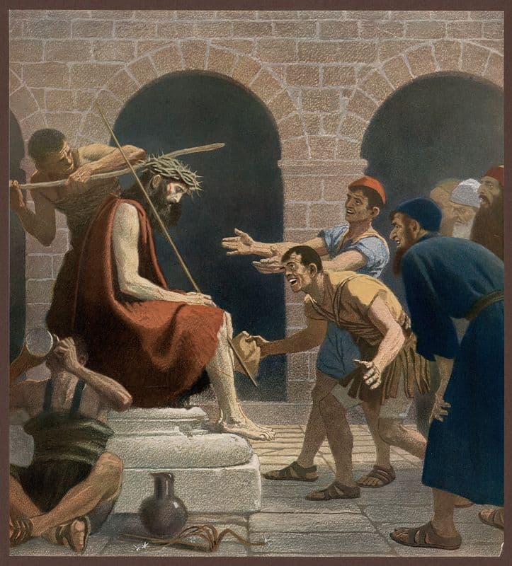 Jesus mocked as a canvas print