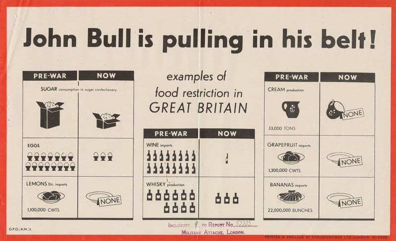 John Bull is Pulling in his Belt! Example of Food Restriction in Great Britain as a canvas print