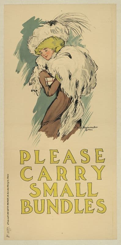 John Wanamaker. Please carry small bundles as a canvas print