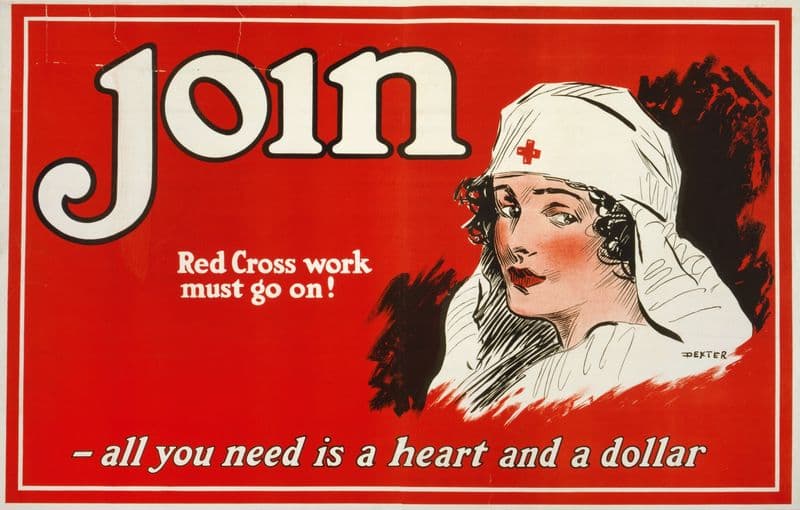 Join – Red Cross work must go on! All you need is a heart and a dollar as a canvas print