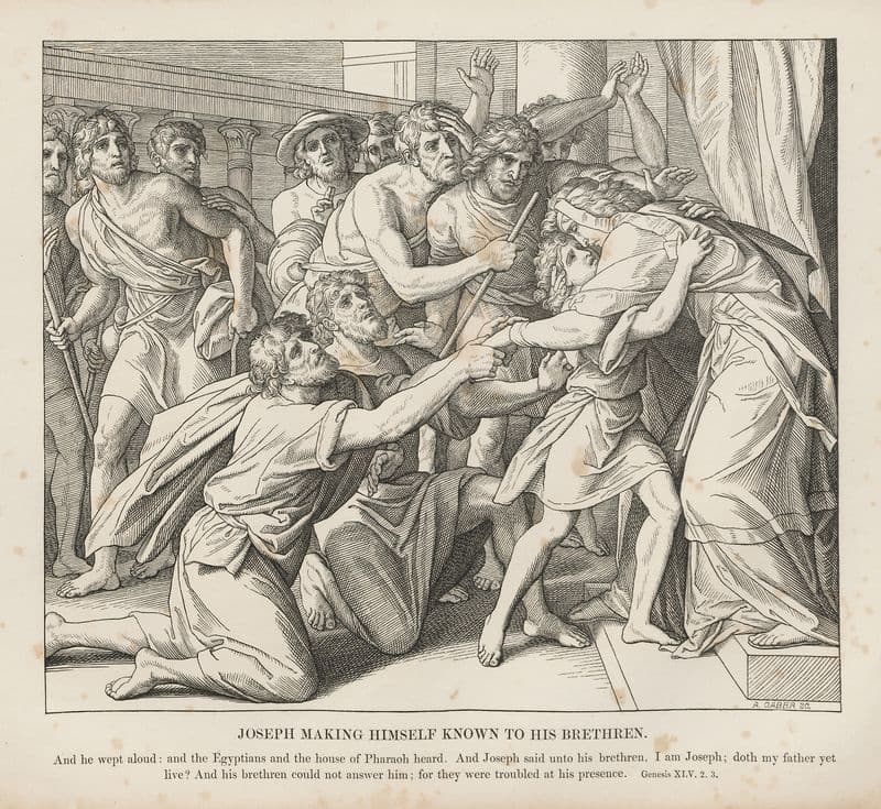 Joseph making himself known to his brethren as a canvas print