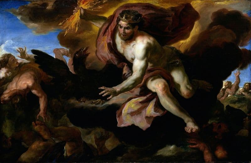 Jove Casts His Thunderbolts At The Rebellious Giants as a canvas print