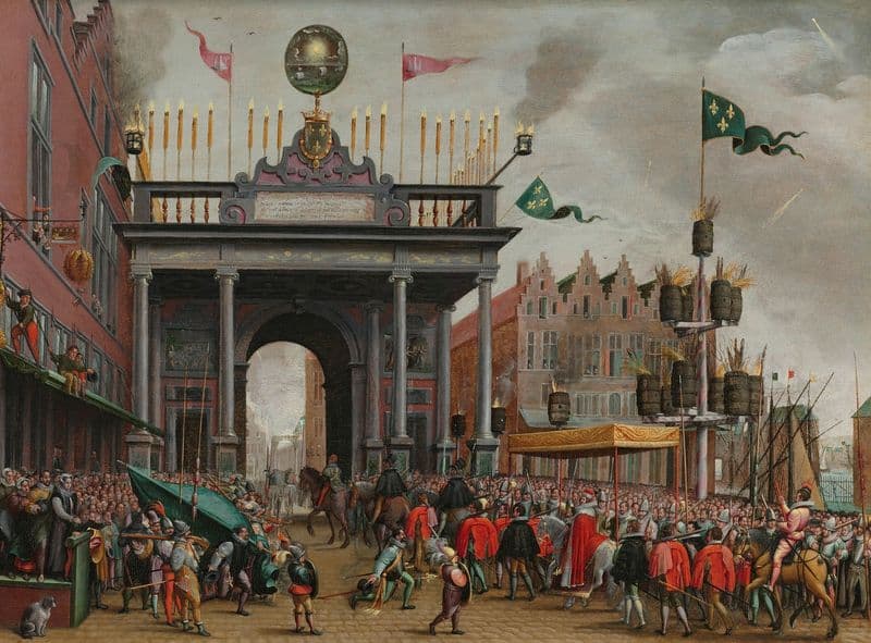 Joyful Entry of the Duke of Anjou in Antwerp on 19 February 1582 (1582 - 1600) as a canvas print