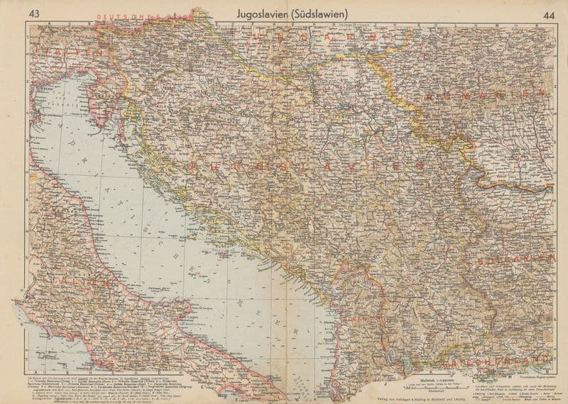Jugoslavien (Südslawien) as a canvas print