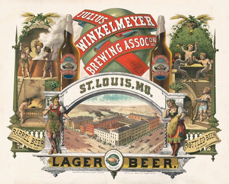 Julius Winkelmeyer Brewing Assocon, St. Louis, MO., lager beer as a canvas print