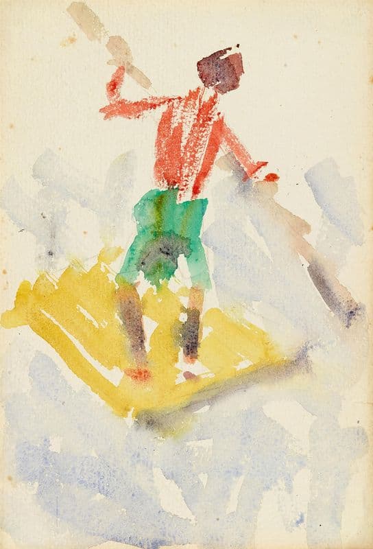 Junge auf einem Floß as a canvas print