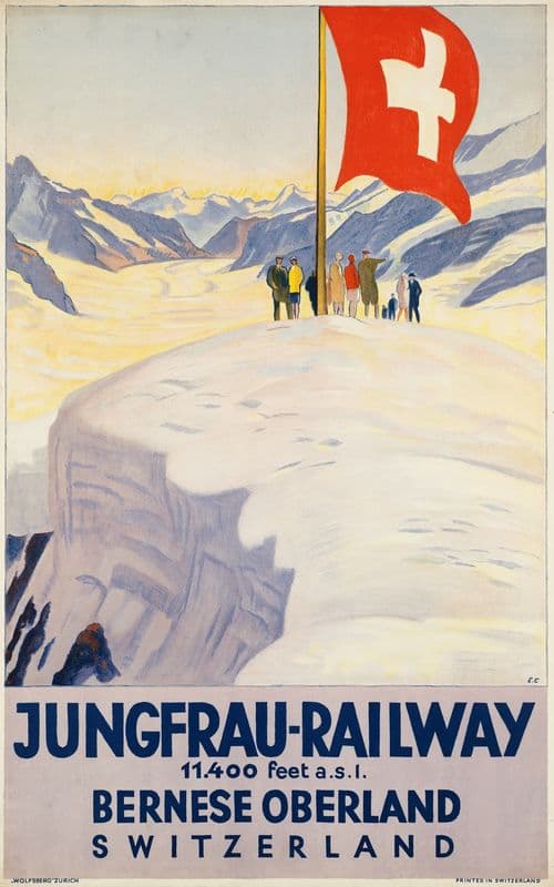Jungfrau-Railway. 11.400 feet a.s.i. Bernese Oberland, Switzerland as a canvas print