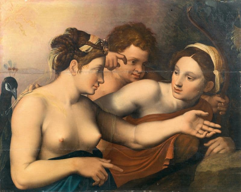 Juno, Cupid and Venus (16th Century) as a canvas print