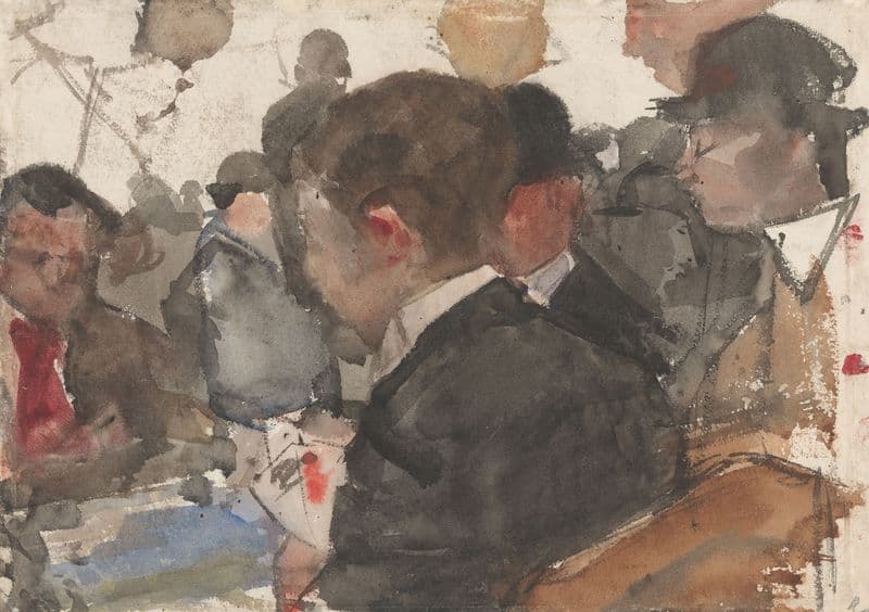Kaartende mannen in een café (1875 - 1934) as a canvas print