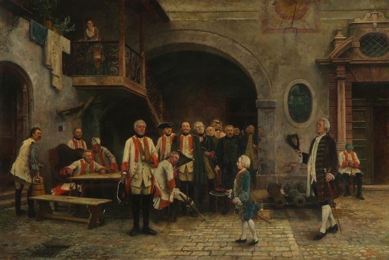 Kaiser Joseph II. als Knabe bei den Invaliden in Wien as a canvas print