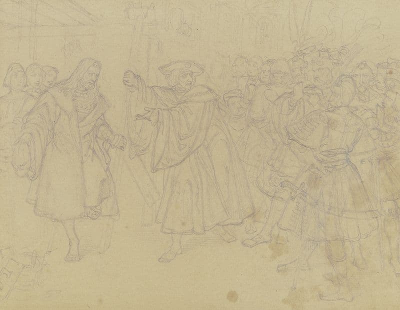Kaiser Maximilian hält Albrecht Dürer die Leiter as a canvas print
