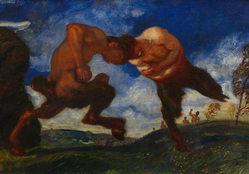 Kämpfende Faune as a canvas print