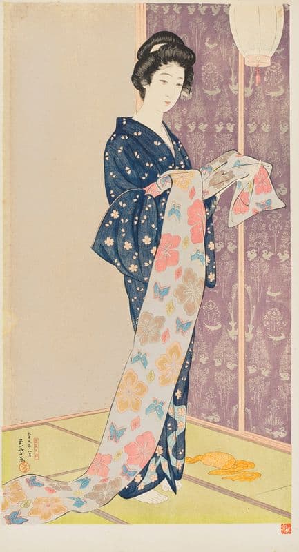 Kaso no musume (Girl in summer kimono) as a canvas print