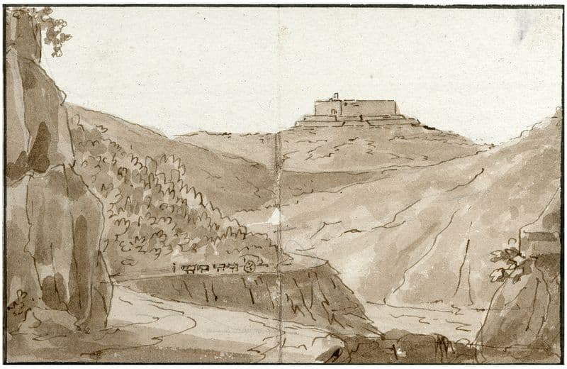 Kasteel Bellegarde in de Pyrenéén as a canvas print