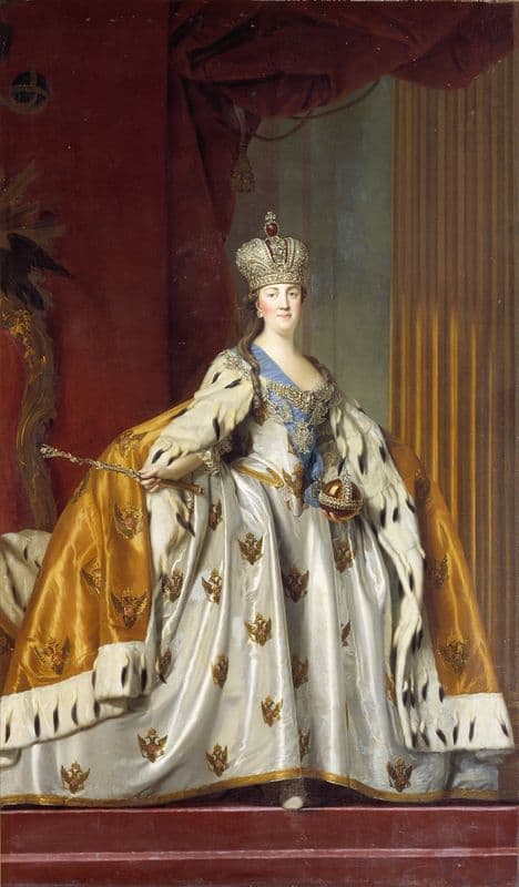 Katharina II af Rusland i kroningsdragt (1766 – 1767) as a canvas print
