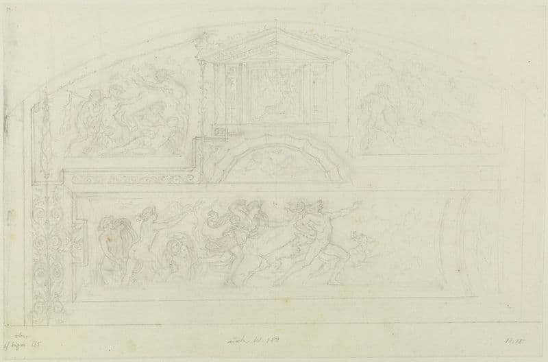 Kephalos und Prokris – Endymion – Narziss – Meleager und Atalante – Artemis, den Aktaion verfolgend (before 1842) as a canvas print