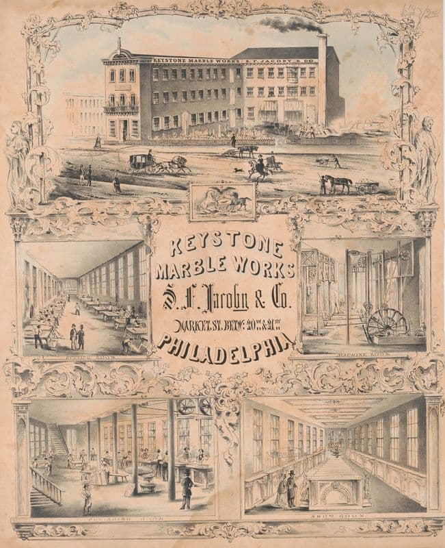 Keystone marble works S.F. Jacoby & Co. Market St. as a canvas print