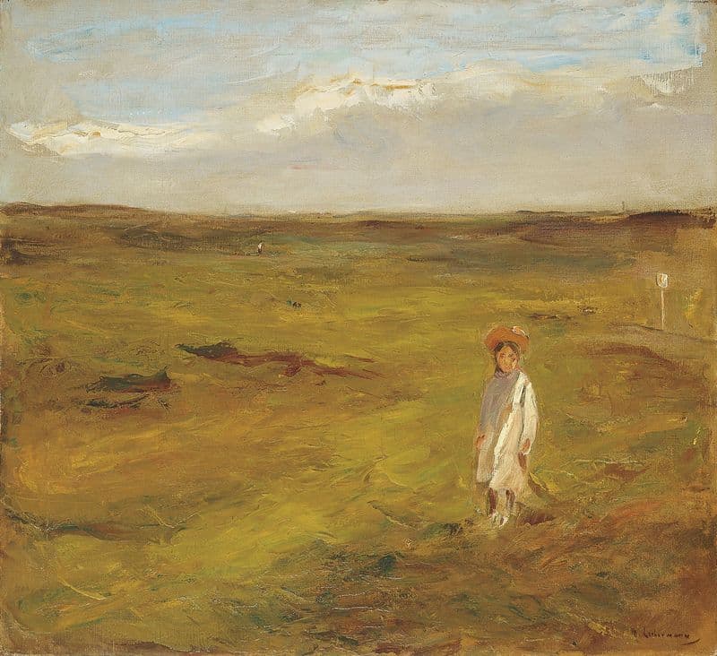 Kind in den Dünen as a canvas print