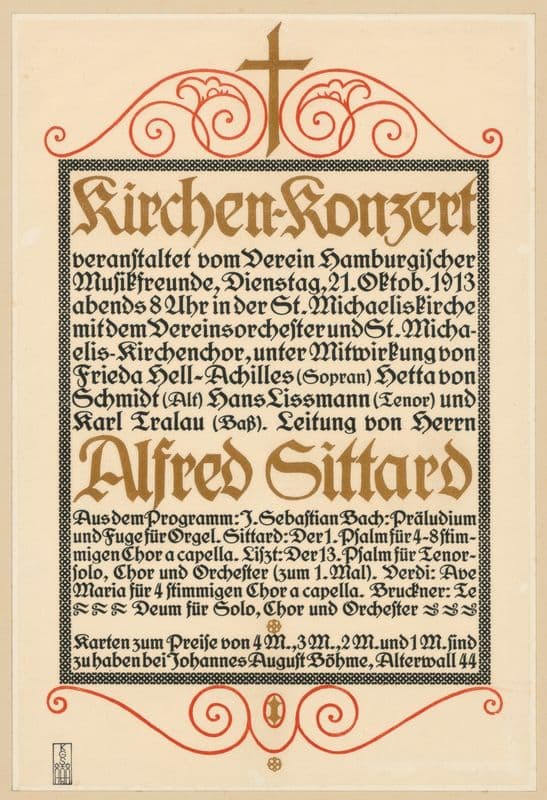 Kirchen-Konzert veranstaltet vom Verein Hamburgischer Musikfreunde as a canvas print