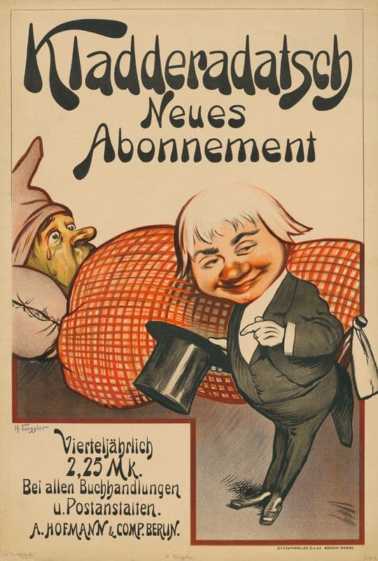 Kladderadatsch Neues Abonnement (ca. 1899 - 1914) as a canvas print