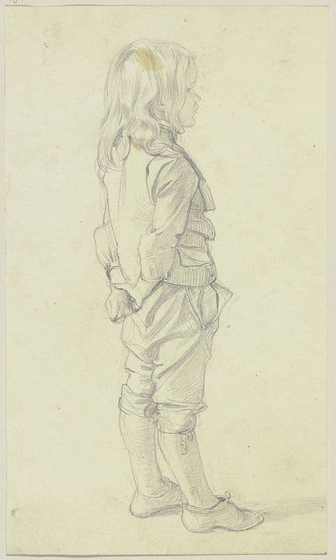 Kleiner Junge, Ganzfigur im Profil nach rechts as a canvas print
