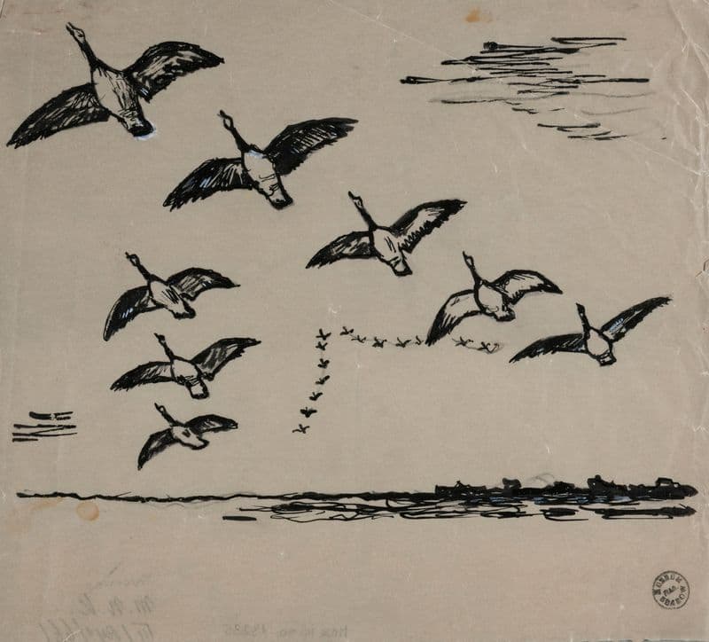 Klucz lecących ptaków (1913-1940) as a canvas print