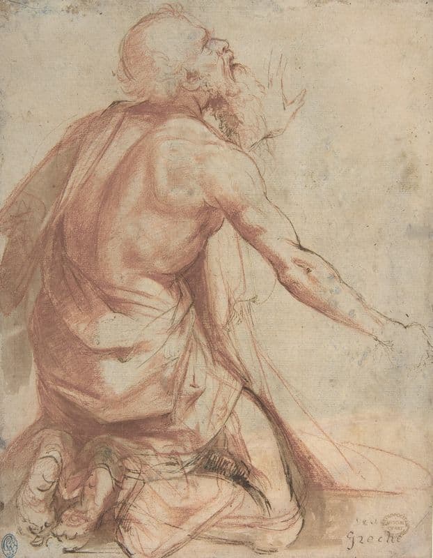 Kneeling Bearded Old Man (1500–1571) as a canvas print