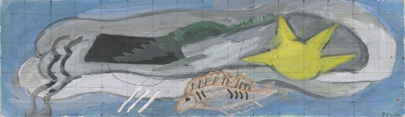 Komposisjon med fisk (1935-1937) as a canvas print