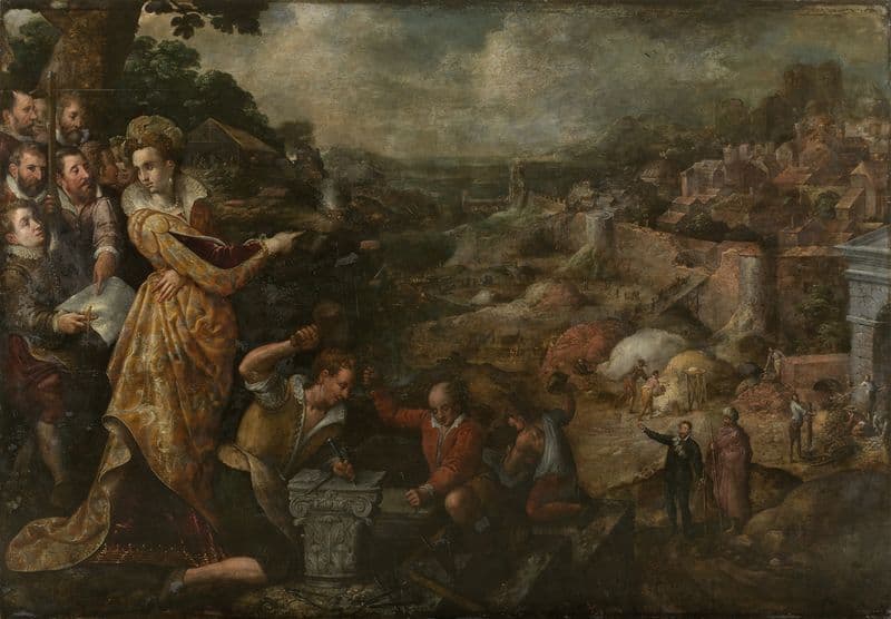 Koningin Dido beveelt het opbouwen van Carthago as a canvas print