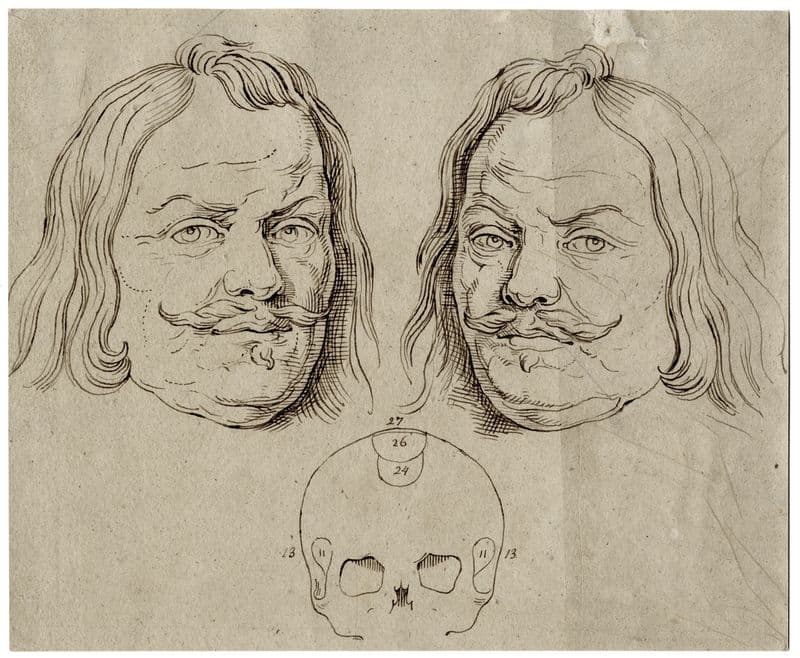 Kop v. Michiel de Ruyter: beeld, spiegelbeeld en schedel as a canvas print