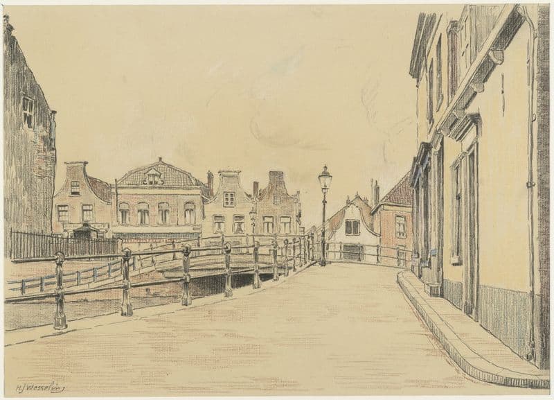 Korte Brug Westzijde Met Korte Spaarne en Burgwal as a canvas print