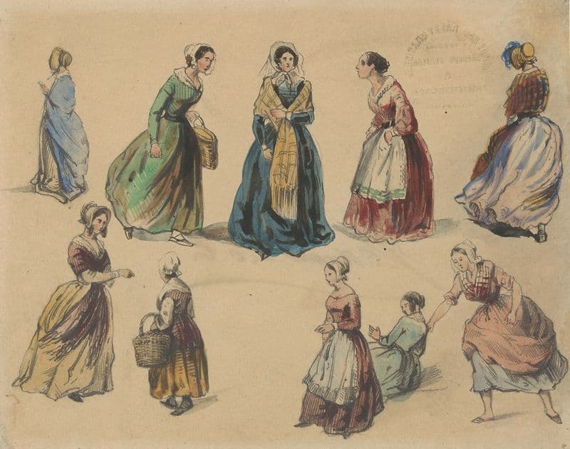 Kostuum- en bewegingsstudies (1842 - 1859) as a canvas print