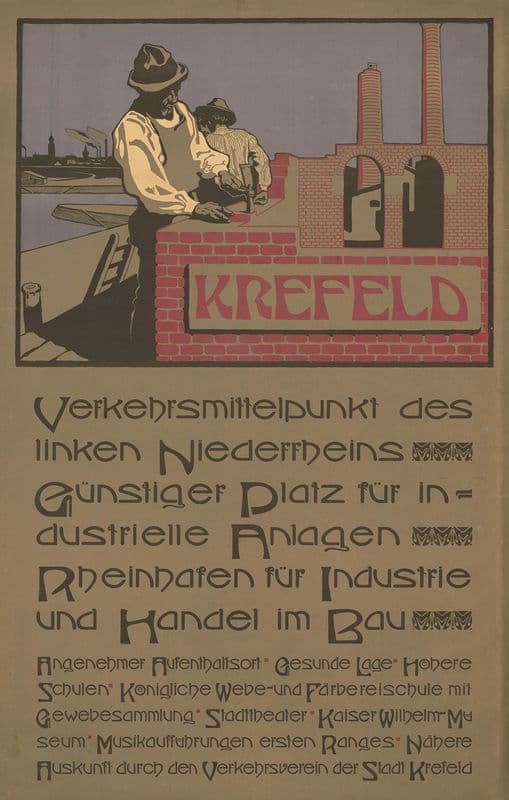Krefeld. Verkehrsmittelpunkt des linken Niederrheins as a canvas print