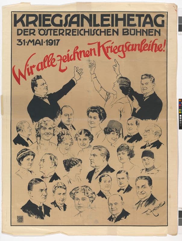 Kriegsanleihetag der öst. Bühnen 31. Mai 1917. Wir alle zeichnen Kriegsanleihe! as a canvas print