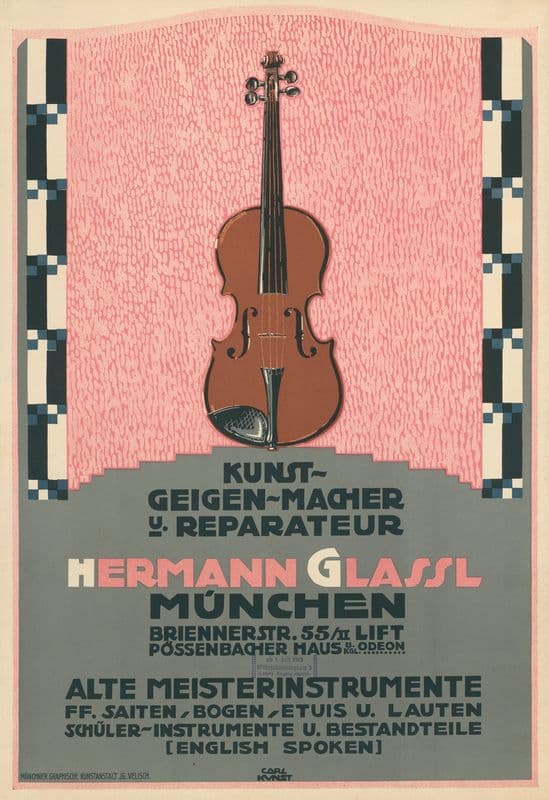 Kunst-Geigen-Macher und Reparateur Hermann Glassl München as a canvas print