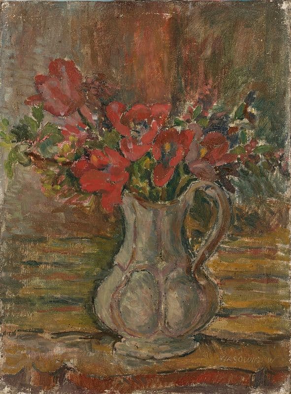 Kwiaty w dzbanku as a canvas print