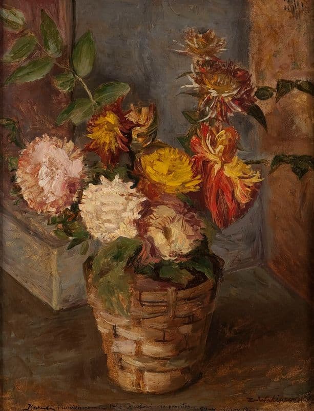 Kwiaty w koszyku as a canvas print