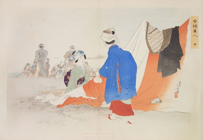 Kyōiku imayō bijin fūzoku zen Pl.10 as a canvas print