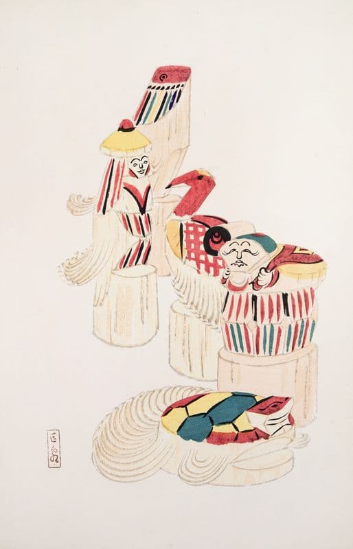 Kyosen’s Collected Illustrations of Japanese Toys Pl.052 as a canvas print