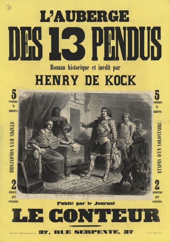 L’ Auberge des 13 treize pendus, roman historique et inédit par Henry de Kock as a canvas print