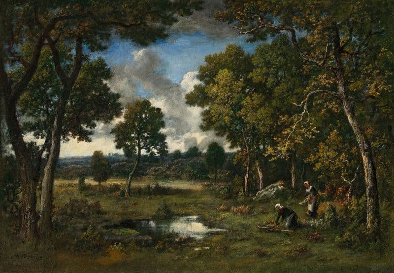 La bas d’apremont, deux bûcheronnes près de deux mares (circa 1850) as a canvas print
