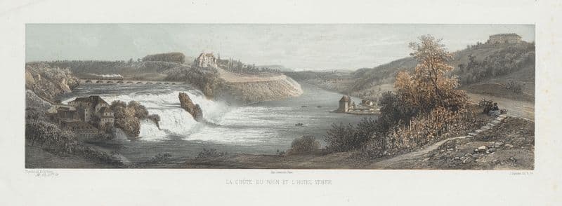 La chûte du Rhin et l’Hotel Veber as a canvas print