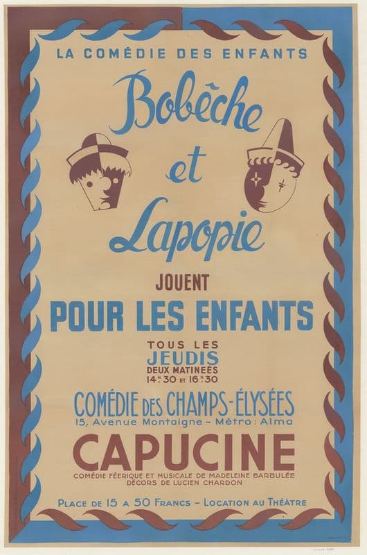 La comédie des enfants. Bobêche et Lapopie jouent pour les enfants as a canvas print