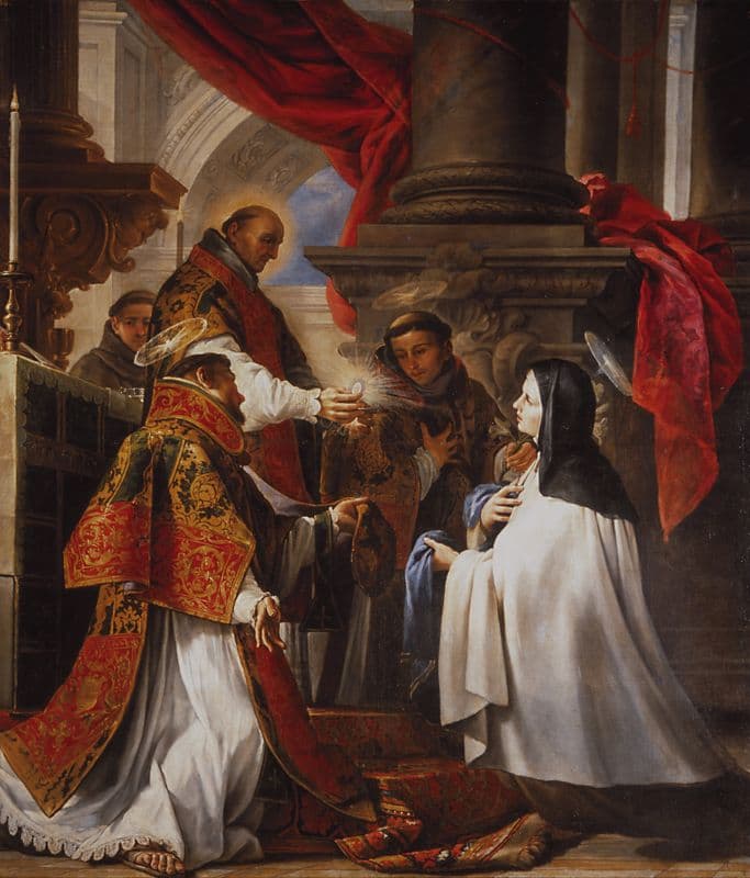 La comunión de Santa Teresa (Ca. 1670) as a canvas print