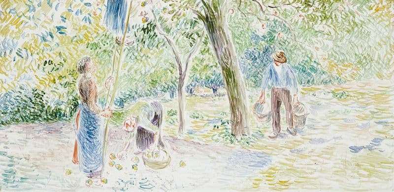 La cueillette des pommes (circa 1884-1885) as a canvas print
