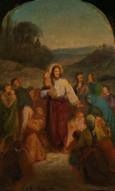 La de små barn komme til meg as a canvas print