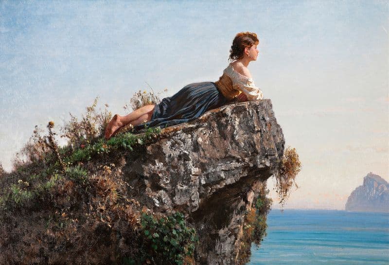 La Fanciulla Sulla Roccia A Sorrento as a canvas print